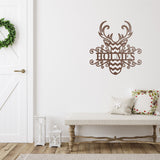 Christmas Reindeer Last Name Sign ~Christmas Door Hanger, Personalized Christmas Décor, Custom Winter Porch Sign, Metal Christmas Porch Sign