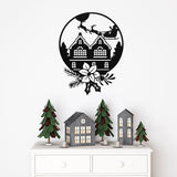 Christmas Village Santa Sign ~ Christmas Door Hanger, Personalized Christmas Décor, Custom Winter Porch Sign, Metal Christmas Porch Sign