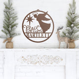 Peace On Earth Angel Custom Sign ~ Christmas Door Hanger, Personalized Christmas Décor, Custom Winter Porch Sign, Christmas Porch Sign