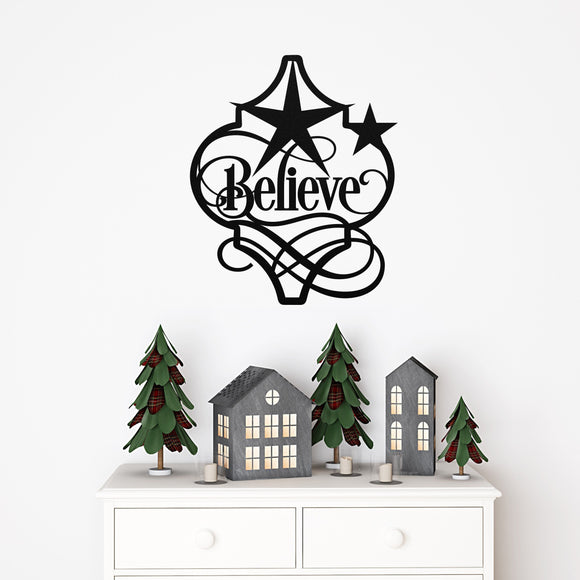Believe Outdoor Porch Sign ~ Christmas Door Hanger, Personalized Christmas Décor, Custom Winter Porch Sign, Christmas Porch Sign