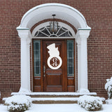 Snowman Monogram Outdoor Porch Sign ~ Christmas Door Hanger, Personalized Christmas Décor, Custom Winter Porch Sign, Christmas Porch Sign