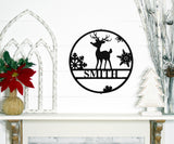 Reindeer Christmas Custom Outdoor Sign ~ Christmas Door Hanger, Personalized Christmas Décor, Custom Winter Porch Sign, Christmas Porch Sign