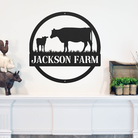 Cows Personalized Family Name Sign ~ Metal Porch Sign | Metal Gate Sign | Farm Entrance Sign | Metal Farmhouse | Cow Sign | Highland Cow