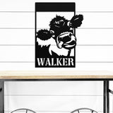 Silly Cow Personalized Family Name Sign ~ Metal Porch Sign | Metal Gate Sign | Farm Entrance Sign | Metal Farmhouse | Cow Sign