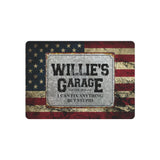 Custom Garage Sign, Personalized Rustic American Flag Design Metal Sign, Garage Metal Sign, Gift For Dad, Gift For Him, Father's Day Gift