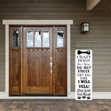Crazy Dogs Live Here Do Not Knock They Will Bark I Will Yell ~ Metal Porch Sign, Dog Owner, Gift For Dog, Dog Lover, Personalized Sign