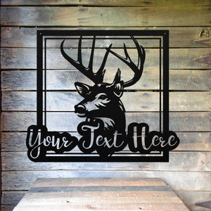Personalized Deer Hunting Camp Metal Sign - Your Own Wording - Metal Porch Sign - Metal Hunting Sign - Cabin Sign