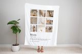 Personalized Blanket for Grandma, Mom Birthday Gift, Photo Collage Blanket, Handmade Home Decor, Minimalist Gift for Mom, Mother's Day G
