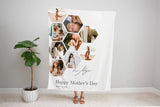 Personalized Blanket for Grandma, Mom Birthday Gift, Photo Collage Blanket, Handmade Home Decor, Minimalist Gift for Mom, Mother's Day G