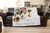 Personalized Blanket for Grandma, Mom Birthday Gift, Photo Collage Blanket, Handmade Home Decor, Minimalist Gift for Mom, Mother's Day G