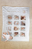 Photo Milestone Blanket, Custom Milestone Blanket, Baby Shower Gift, Baby Month Blanket, Personalized Baby Blanket, Baby Photo Blanket