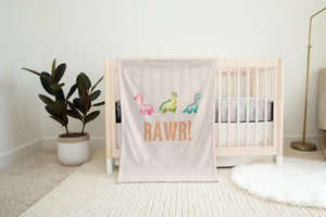 Personalized Dinosaur Baby Blanket, Dinosaur Blanket, Baby Name Blanket, Personalized Baby Boy Blanket, Dinosaur Crib, Boy Dinosaur Bedding