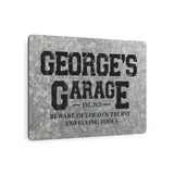 Custom Garage Sign, Personalized Rustic American Flag Design Metal Sign, Garage Metal Sign, Gift For Dad, Gift For Him, Father's Day Gift