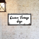 Custom Vintage Metal Sign | Any Color Any Text Add Logo or Image | Rusty Rustic Farmhouse Home or Business Decor Wall Art
