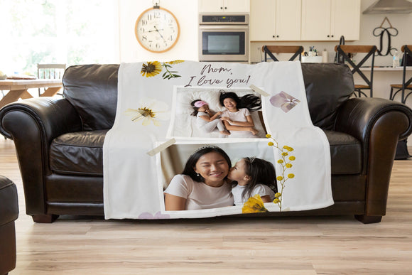 Mother's Day Gift, Custom Blanket Picture, Photo Blanket Collage, Personalized Gift, Gift for Mom, Grandma Blanket, Gift from Kids