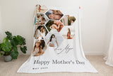 Personalized Blanket for Grandma, Mom Birthday Gift, Photo Collage Blanket, Handmade Home Decor, Minimalist Gift for Mom, Mother's Day G