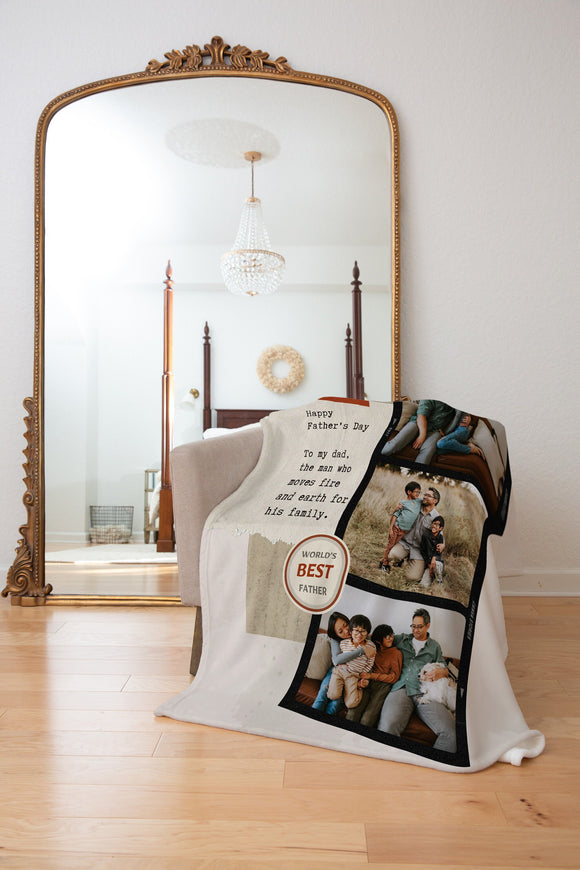 Custom Quote Father's Day Blanket, Fathers Day Gift, Personalized Blanket For Dad, Grandpa Gift, Gift For Grandparent, Birthday Gift For Dad