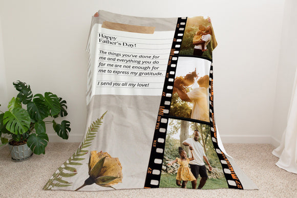 Custom Quote Father's Day Blanket, Fathers Day Gift, Personalized Blanket For Dad, Grandpa Gift, Gift For Grandparent, Birthday Gift For Dad