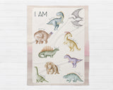 Personalized Dinosaur Baby Blanket, Dinosaur Blanket, Baby Name Blanket, Personalized Baby Boy Blanket, Dinosaur Crib, Boy Dinosaur Bedding