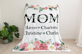 Mothers Day Blanket, Mothers Day Gift, Floral Style Blanket, Personalized Mom Gift, Gift For Grandparent, Birthday Gift For Mom, Grandma