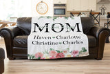 Mothers Day Blanket, Mothers Day Gift, Floral Style Blanket, Personalized Mom Gift, Gift For Grandparent, Birthday Gift For Mom, Grandma