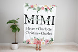 Mothers Day Blanket, Mothers Day Gift, Floral Style Blanket, Personalized Mom Gift, Gift For Grandparent, Birthday Gift For Mom, Mimi Gift