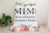 Mothers Day Blanket, Mothers Day Gift, Floral Style Blanket, Personalized Mom Gift, Gift For Grandparent, Birthday Gift For Mom, Mimi Gift