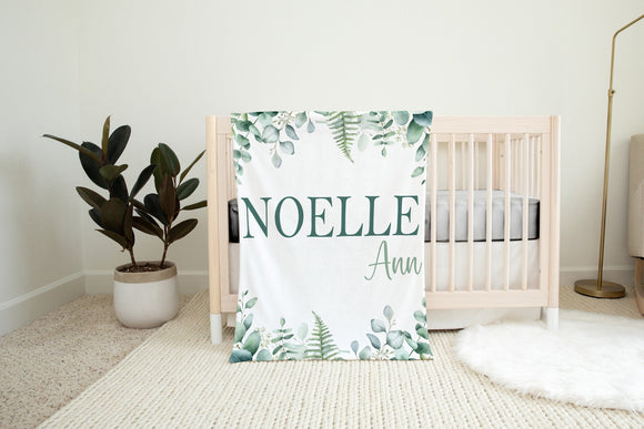 Personalized Baby Blanket Girl - Minky Baby Blanket - Baby Shower Gift - Floral Baby Blanket
