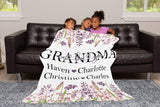 Grandma We Love You, Mothers Day Blanket, Mothers Day Gift, Grandchild Blanket, Personalized Gift, Gift For Grandparent, Birthday Gift