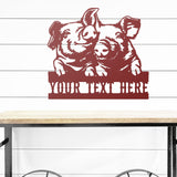 Pig Farm Custom Metal Sign - Metal Porch Sign, Personalized Metal Sign, Custom Porch, Personalized Farm Sign, Pig Sign
