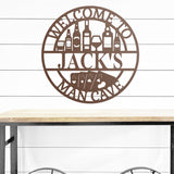 Welcome To The Man Cave ~ Metal Sign - Outdoor Sign - Personalized Home Sign - Gift For Him, Father's Day, Metal Sign For Dad, Grandfather