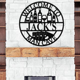 Welcome To The Man Cave ~ Metal Sign - Outdoor Sign - Personalized Home Sign - Gift For Him, Father's Day, Metal Sign For Dad, Grandfather