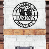 Welcome To The Man Cave ~ Metal Sign - Outdoor Sign - Personalized Home Sign - Gift For Him, Father's Day, Metal Sign For Dad, Grandfather