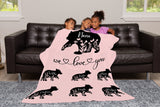 Personalized Mama Bear Blanket, Mom Blanket, Custom Names Soft Cozy Sherpa Fleece Throw Blankets, Gift for Mom, Grandma, Mother's Day Gift