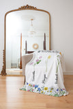 Mom Blanket With Kids Name, Gift For Mom Garden Blanket, Mothers Day Gift From Daughter & Son, Personalized Birth Flower, Grandma Gift