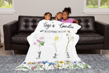 Gigi's Garden Blanket With Names, Gift For Mom Garden Blanket, Mothers Day Gift From Daughter & Son, Personalized Birth Flower, Grandma Gift