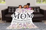 Mom We Love You, Mothers Day Blanket, Mothers Day Gift, Kids Blanket, Personalized Gift, Gift For Mom, Birthday Gift For Mom, Christmas Gift