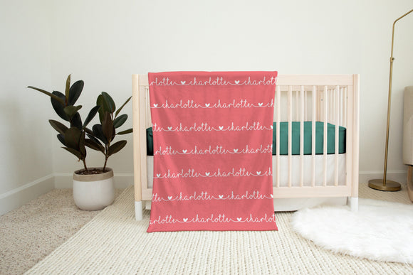 Plush Minky Personalized Baby Name Blanket