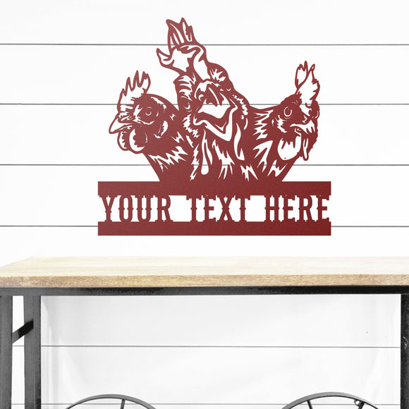 Silly Chicken Metal Sign - Metal Porch Sign | Personalized Metal Sign | Custom Porch | Personalized Farm Sign | Chicken Sign