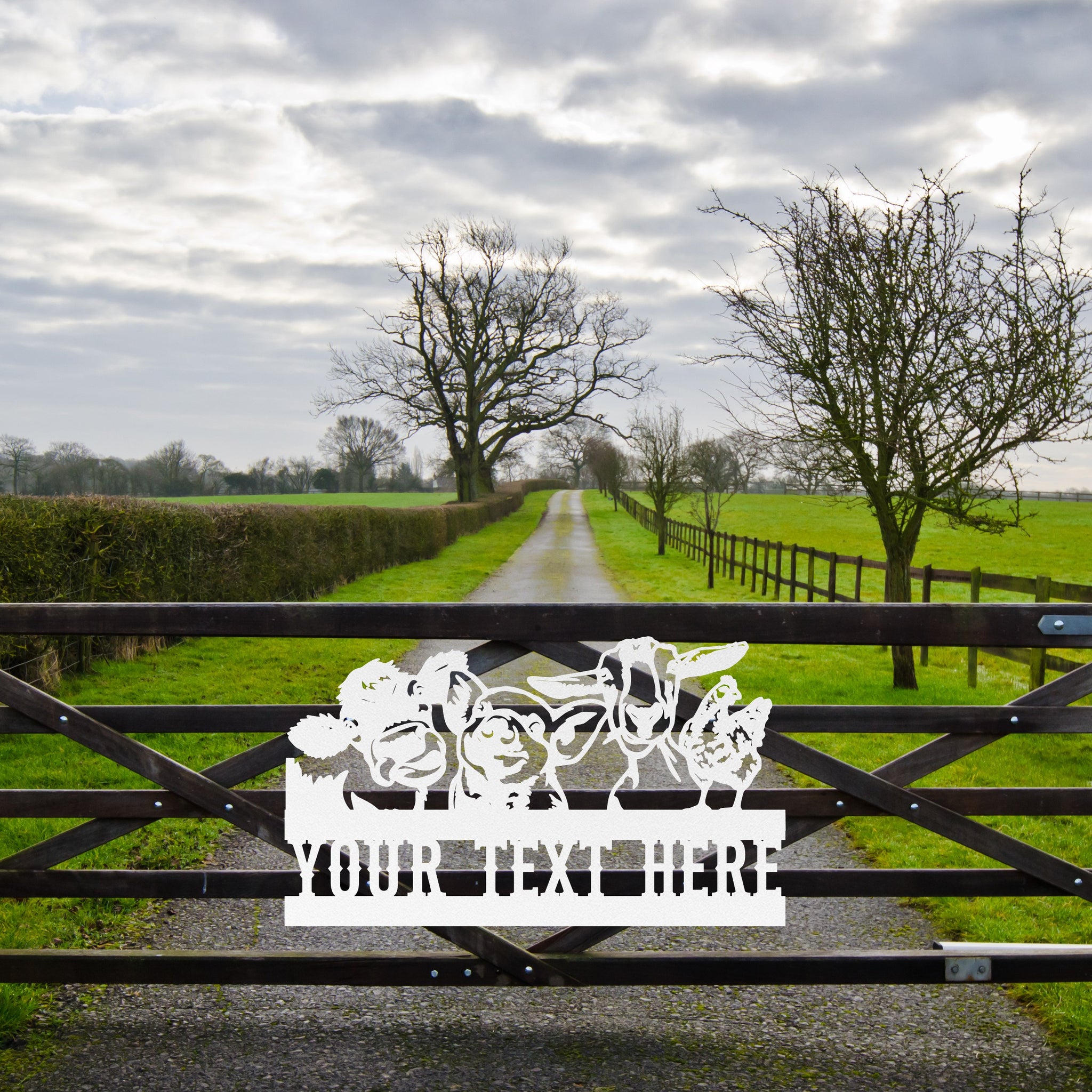 Silly Farm Animals Custom Metal Sign - Metal Porch Sign | Personalized –  The Kean Farm, image size:2048x2048