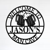 Welcome To The Man Cave ~ Metal Sign - Outdoor Sign - Personalized Home Sign - Gift For Him, Father's Day, Metal Sign For Dad, Grandfather