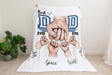 Custom Father's Day Blanket, Fathers Day Gift, Personalized Blanket For Dad, Grandpa Gift, Gift For Grandparent, Birthday Gift For Dad, Fish