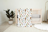 Woodland Car Seat Cover, Woodland Baby Blanket, Personalized Swaddle Blanket, Woodland Animal Baby Nursery, Custom Name Blanket, Woodland