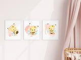 Bumble Bee Nursery Set, Nursery Wall Art, Nursery Print, Bee Nursery, Bee Play Room, Bumble Bee Nursery Decor, Playroom, Watercolor Bee