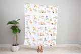 Woodland Personalized Swaddle, Baby Woodland Blanket, Custom Name Blanket, Hospital Blanket, Baby Shower Gift, Name Blanket