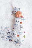 Personalized Outer Space Swaddle Blanket, Personalized Galaxy Baby Blanket, Newborn Swaddle, New Baby Gift, Rocket Astronaut Swaddle, Space