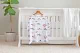 Custom Pink Girl Space Swaddle Blanket, Personalized Galaxy Baby Blanket, Newborn Swaddle, New Baby Gift, Rocket Astronaut Swaddle, Space