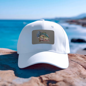 Fishing Dad Hat, Men's Cap, Custom Fishing Gift, Fishing Gift For Him, Leather Fishing Hat, Gift For Fisherman, Fish Flag