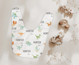 Personalized Dinosaur Baby Blanket, Knot Hat, Minky, Shower Gift, Newborn Infant, Dino Nursery, Baby Dinosaur Gift