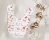 Girl Pink Dinosaur Swaddle Blanket, Dinosaur Personalized Baby Set, Personalized Baby Blanket, Baby Shower Gift, Dinosaur Swaddle Set,